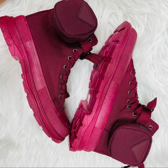 Burgundy pouch high top sneaker - Picture 8 of 9